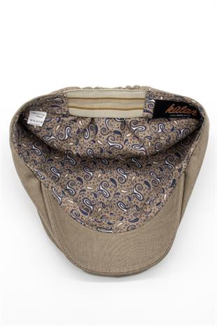 Erkek Düz Pamuklu Mocha Flat Cap Kasket