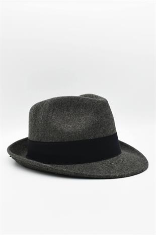Erkek Füme Keçe Trilby Fötr Şapka