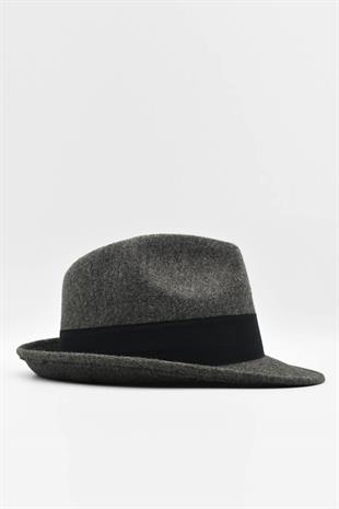 Erkek Füme Keçe Trilby Fötr Şapka