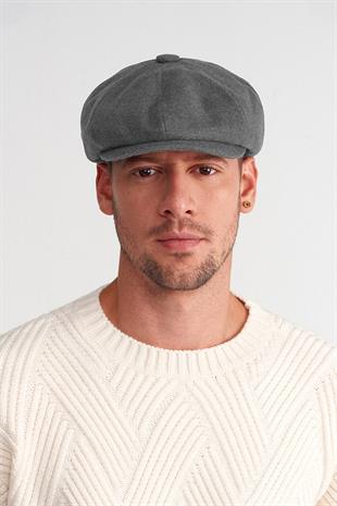 Mens Grey Flat Cap Baretta Beckham Peaky Blinders Hat