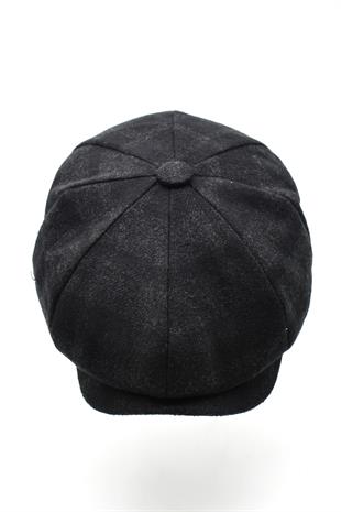 Erkek İngiliz Kasket Füme Dokulu Newsboy Şapka