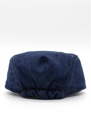 Erkek Jean Flat Cap Kasket - Lacivert Kot Şapka | Standart Fit/Esnek