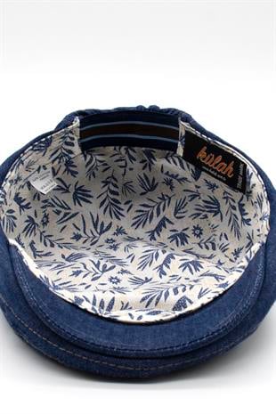 Erkek Jean Flat Cap Kasket - Lacivert Kot Şapka | Standart Fit/Esnek