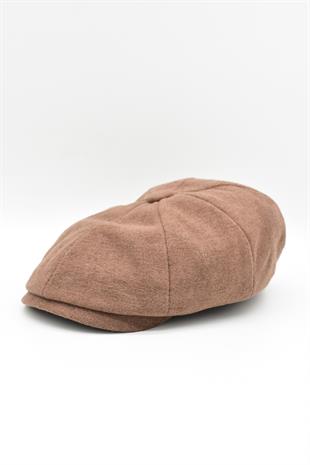 Erkek Kahve İngiliz Şapka Newsboy Kasket Flat Cap