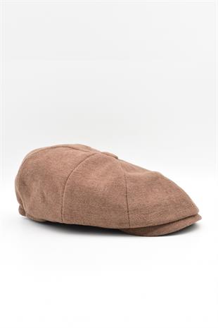 Erkek Kahve İngiliz Şapka Newsboy Kasket Flat Cap