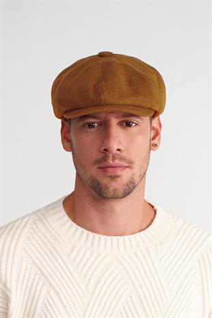 Mens Camel Flat Cap Baretta Beckham Peaky Blinders Hat