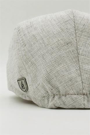 Mens Cotton Beige Holigan Flat Cap