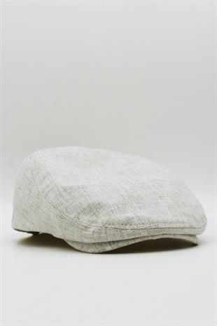 Mens Cotton Beige Holigan Flat Cap