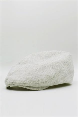 Mens Cotton Beige Holigan Flat Cap