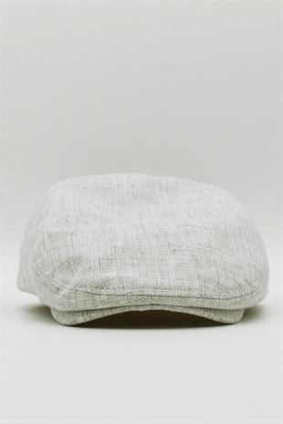 Mens Cotton Beige Holigan Flat Cap