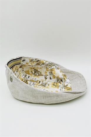 Mens Cotton Beige Holigan Flat Cap