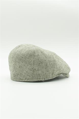 Erkek Keten Premium Açık Yeşil Şapka Yazlık Flat Cap Kasket