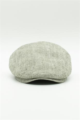 Erkek Keten Premium Açık Yeşil Şapka Yazlık Flat Cap Kasket