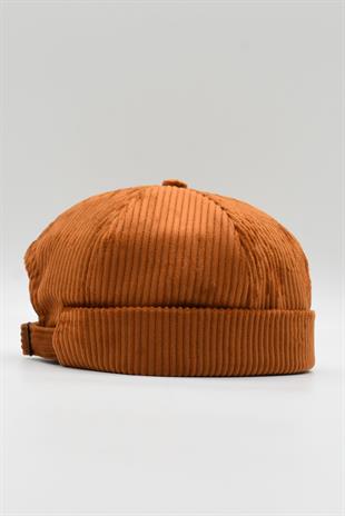 Erkek Kiremit Kadife Docker Bere Katlamalı Cap Şapka