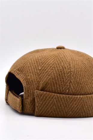 Erkek Kısa Yünlü Docker Şapka Balıksırtı Katlamalı Bere