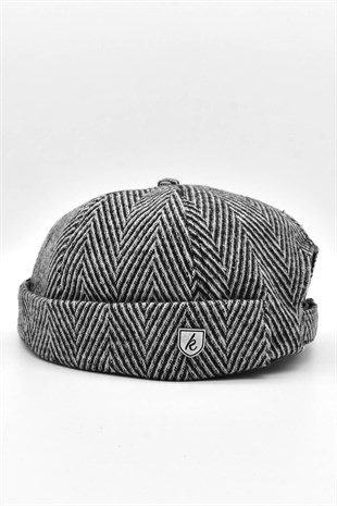 Erkek Kısa Yünlü Docker Şapka Balıksırtı Katlamalı Bere