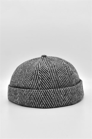 Erkek Kısa Yünlü Docker Şapka Balıksırtı Katlamalı Bere