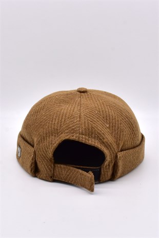 Erkek Kısa Yünlü Docker Şapka Balıksırtı Katlamalı Bere