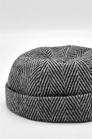 Erkek Kısa Yünlü Docker Şapka Balıksırtı Katlamalı Bere