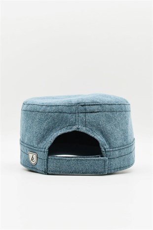 Mens Jean Flat Cap Hat Denim Castro