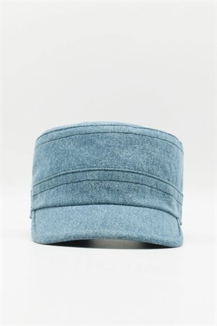 Mens Jean Flat Cap Hat Denim Castro