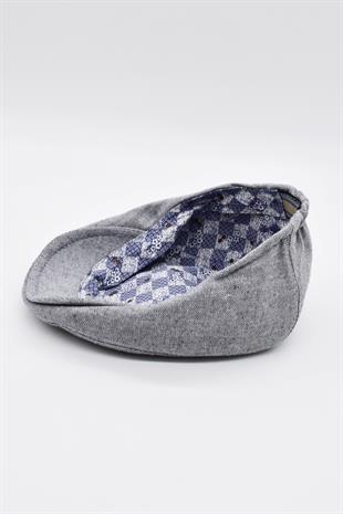 Erkek London Cap 100% Pamuk Gatsby Ivy Kasket Şapka Siyah