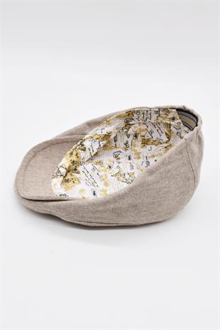 Erkek London Cap 100% Pamuk Gatsby Ivy Kasket Şapka Bej