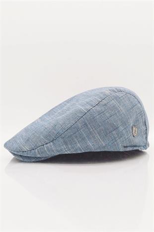 Mens Blue Flat Cap Cotton Flat Cap Hat