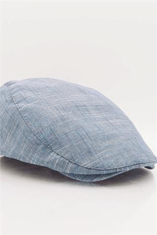 Mens Blue Flat Cap Cotton Flat Cap Hat