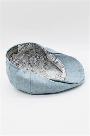 Erkek Newsboy Kep 100% Pamuk Gatsby Ivy Kasket Mavi