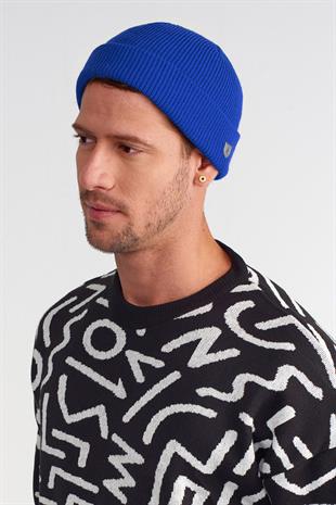 Erkek Premium Rolled Kısa Mavi Bere