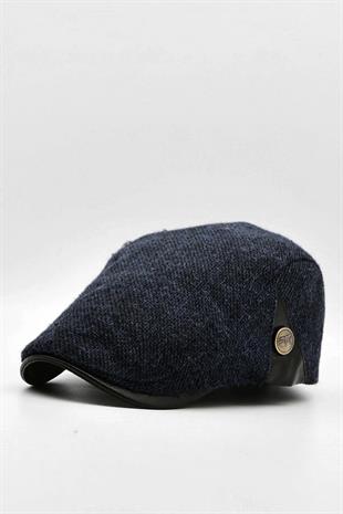 Mens Hat Tweed English Flat Cap-Blue
