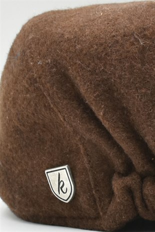 Erkek Şapka Kışlık Trend Flat Cap Yün Kasket Kahve