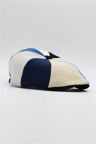 Erkek Şapka Yazlık Patchwork Spor Kasket Siyah/Gri