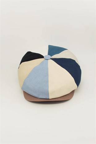 Erkek Şapka Yazlık Patchwork Spor Kasket Lacivert