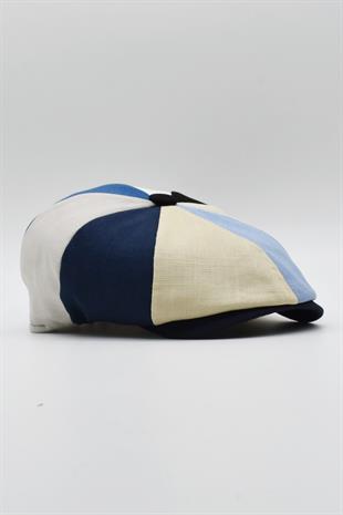 Erkek Şapka Yazlık Patchwork Spor Kasket Siyah/Gri