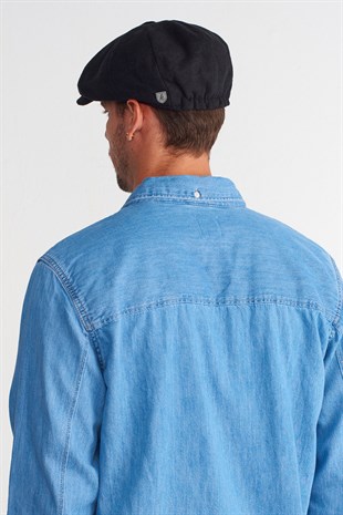 Mens Black Flat Cap Baretta Beckham Peaky Blinders Hat