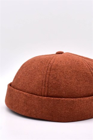 Womens Short Winter Brick Color Docker Beanie