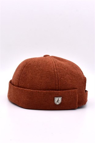 Womens Short Winter Brick Color Docker Beanie