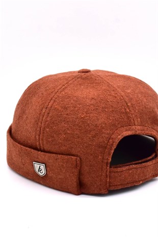 Womens Short Winter Brick Color Docker Beanie