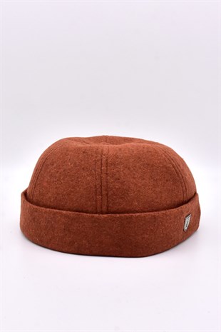 Womens Short Winter Brick Color Docker Beanie
