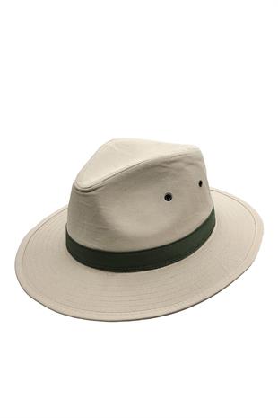 Erkek Yazlık Pamuklu Bej Güneş Korumalı Fedora Panama Şapka - Ayarlanabilir