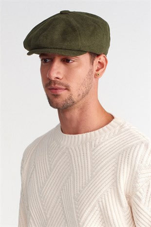 Mens Green Flat Cap Baretta Beckham Peaky Blinders Hat