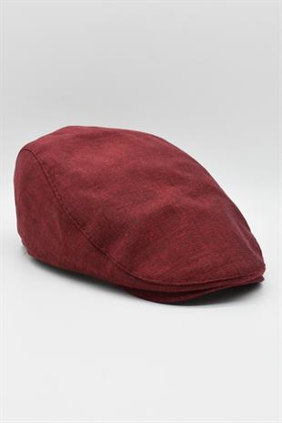 Erkek Yazlık Şapka İskoç Kasket-Bordo