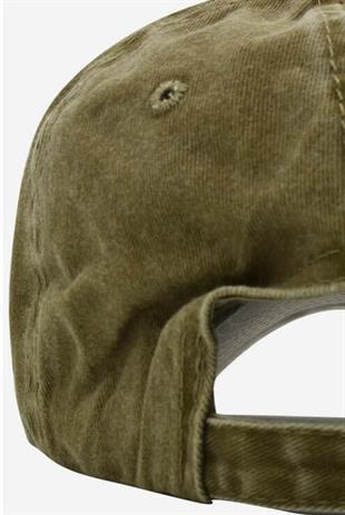 Washed Textured Cotton Cap - Khaki
