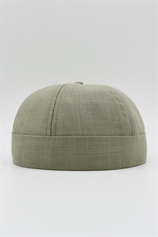 Haki Keten Yazlık Cap Docker Şapka