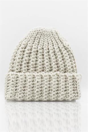 Hand Made Handmade Winter Beanie-Stone