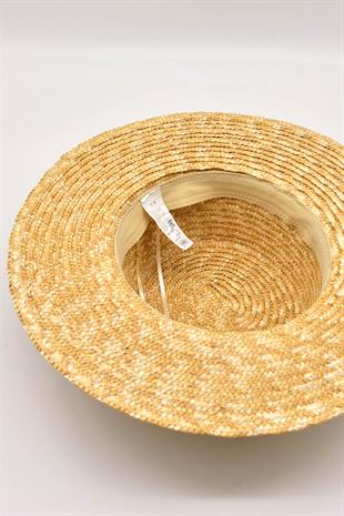 Hasır Şapka Bantlı Plaj Güneş Şapkası