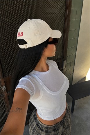 I Kept the Screenshot Nakışlı Washed Dad Cap – Stone