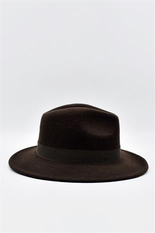 Indiana Jones Erkek Yün Keçe Fötr Şapka Kahve